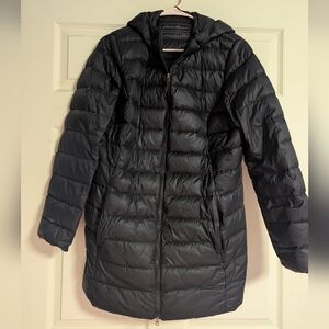 Eddie Bauer Spring Large Down Puffer Jacket Lightweight Transitional EB650 Long